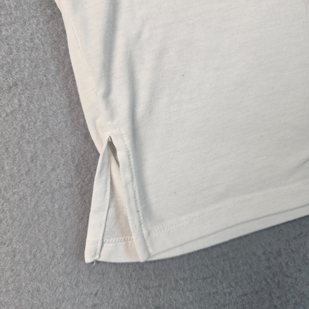 Old Navy Cotton Choose Happy Graphic Crop Top Womens Medium White Short Sleeve - Picture 6 of 7